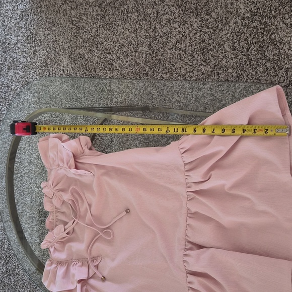 Amazon Pink Ruffle Sleeve Dress - Picture 3 of 7